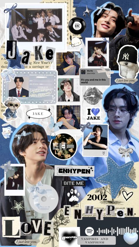 #jake #enhypen #jakeenhypen #kpop #blue #blueaesthetic #kpopcollage #kpopidol #enhypenjake #engene National Bf Day, Dance Moms Outfits, Cool Kpop Wallpapers, Metal Flower Wall Art, Cute Lockscreens, Korean Picture, Kpop Iphone Wallpaper, Hot Vampires, Bf Picture