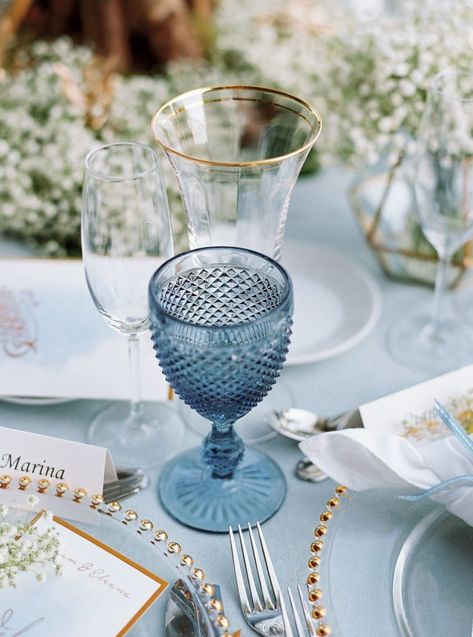 Gold And Blue Wedding, Al Fresco Wedding, Athens Riviera, Minimal Wedding Dress, Wedding In Greece, Minimal Photo, Heritage Jewellery, Mediterranean Blue, Baby S Breath