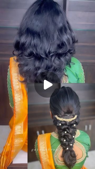 For Saree Hairstyle, Hairstyle Bridal Indian, Nail Paints For Indian Skin, Short Hairstyle For Saree, Hair Styles For Marriage, Short Hair Styles With Saree, Simple Saree Hairstyles, Hairstyles For Suit Salwar, Indian Saree Hairstyles