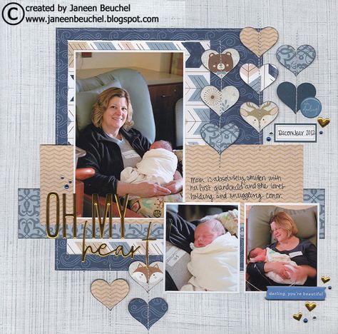 Baby Boy Scrapbook Page Ideas, Baby Boy Scrapbook Layouts, Scrapbook Page Ideas, Boy Scrapbook Layouts, Paper Bag Scrapbook, Diy Mini Album, Baby Scrapbook Album, Scrapbook Design Layout