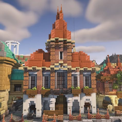 Minecraft Courtyard, Medieval Town Minecraft, Minecraft Medieval City, Minecraft Town Hall, Enclosed Courtyard, Mediterranean Town, Minecraft Creator, Minecraft Marketplace, Minecraft Farm