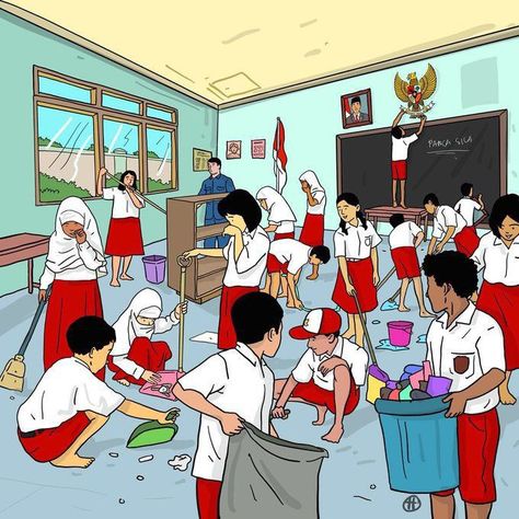 Ilustrasi Gotong Royong, Army Drawing, Fruit Art Drawings, Modern Art Canvas Painting, Social Media Drawings, Drawing Competition, Desain Buklet, Cartoon House, Filipino Funny