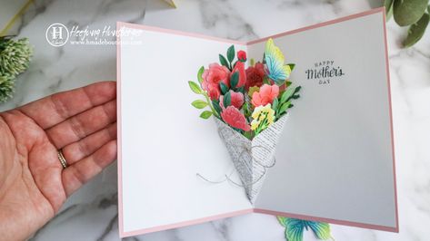 Pop Up Bouquet Card, Arts And Crafts For Kids Toddlers, Pop Up Flower Cards, Paper Birthday Cards, Paper Projects Diy, Pop Out Cards, Diy Mother's Day, Mother Card, Love Mail