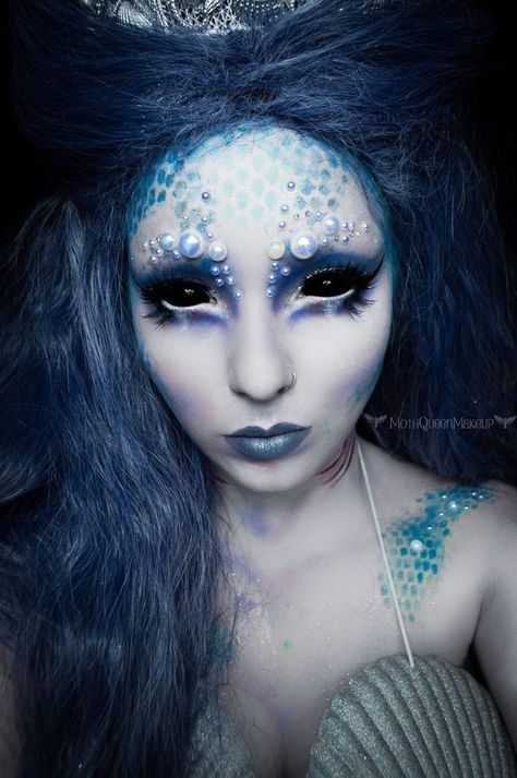 Alien Make-up, Scary Mermaid, Carnaval Make-up, Mermaid Makeup Halloween, Fantasy Make-up, Halloween Make-up Looks, Halloweenský Makeup, Alien Makeup, Dark Mermaid