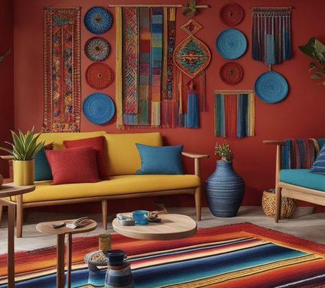 Latin Living Room, Mexican Decor Living Room, Mexican Home Decor Living Room, Diy Mexican Decor, Mexican Kitchen Decor Ideas, Mexican Bedroom Decor, Mexican Home Interior, Mexican Store, Mexican Living Room