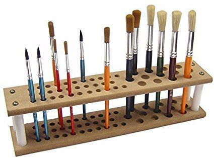 Paint Brush Holder, Brush Stand, Paint Brush Holders, Artist Workshop, Wooden Brush, Artist Brush, Art Storage, Easy Woodworking Projects, Brush Holder