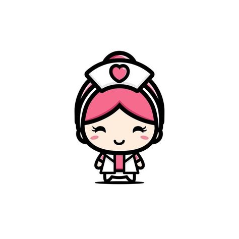 Cute nurse character | Premium Vector #Freepik #vector #girl #character #cartoon #illustration Nurse Character, Kawaii Narwhal, Nurse Drawing, Nurse Cartoon, Vector Girl, Nurse Art, Doodle Characters, Notebook Drawing, Kawaii Faces