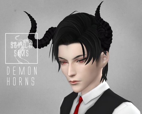 Sims 4 Succubus, Sims 4 Demon Cc, Demon Tattoos, Demon Horns, Sims 4 Anime, Demon Tattoo, Pelo Sims, Obey Art, The Sims 4 Packs