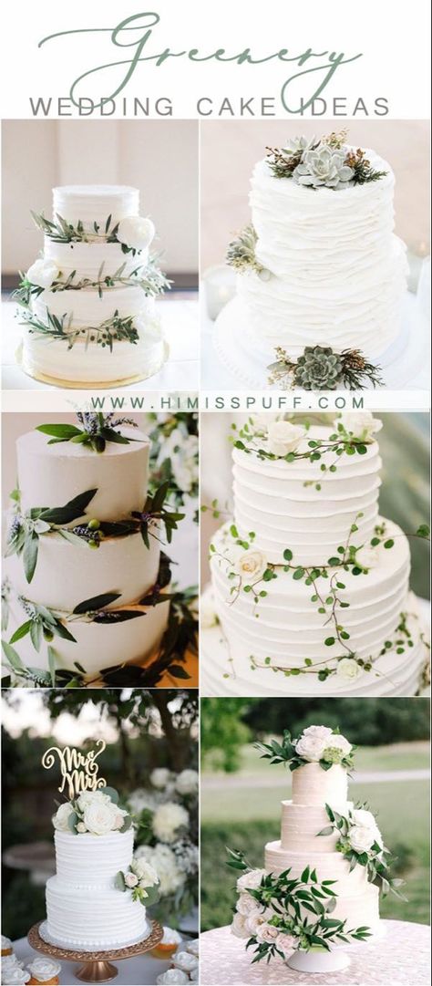 Buttercream Greenery, Cakes With Flowers, Wedding Cake Greenery, Wedding Cake Options, Colorful Wedding Cakes, Green Wedding Cake, Black Wedding Cakes, Floral Wedding Cakes, Buttercream Wedding Cake