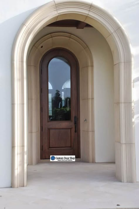 Arched Mahogany Wood Doors - Custom Door Shop Basement Retaining Wall, Arched Entry Doors, Colonial Revival Architecture, Arched Front Door, Mahogany Wood Doors, Oak French Doors, Arched Doorways, Arch Doorway, Wood Arch