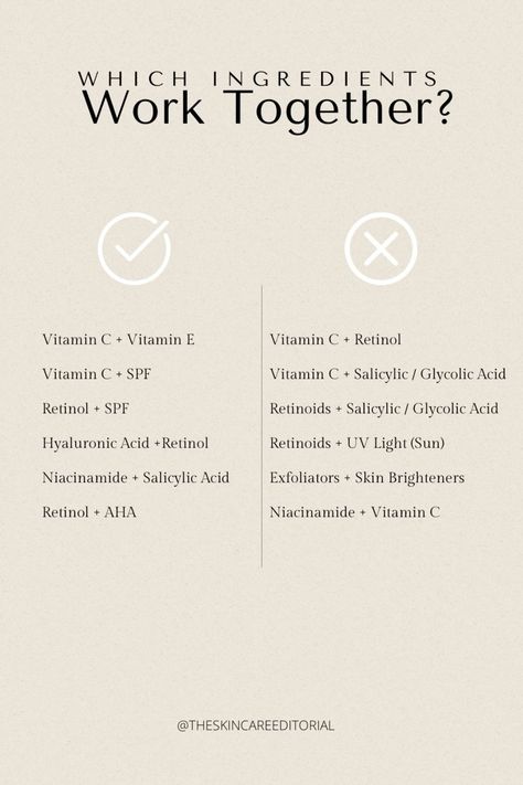 Skincare Ingredient Cheat Sheet: Which Ingredients Work Together? Esthetician Inspiration, Skincare Facts, Beauty Skin Quotes, Forehead Acne, Esthetician Marketing, Skin Facts, Skin Care Business, Skin Aesthetics, Aesthetic Clinic