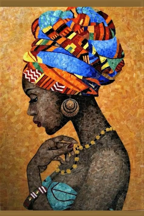 Mexican Art Painting, Africa Art Design, Bronze Sculpture Animal, Mosaic Portrait, Byzantine Mosaic, African Women Art, Mosaic Art Projects, Mosaic Murals, Collage Art Projects