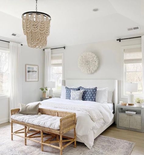 14 Coastal Style Bedroom Ideas You'll Love - Just Simply Mom Coastal Modern Bedroom, Coastal Style Bedroom, Mom Bedroom, Modern Coastal Bedroom, Farmhouse Bedrooms, Neutral Bedroom Decor, Coastal Bedroom Decorating, Beach House Bedroom, Modern Farmhouse Bedroom