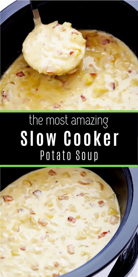 Slow Cooker Potato, Soup Potato, Cream Cheese Chicken Chili, Slow Cooker Potato Soup, Slow Cooker Potatoes, Fall Soup Recipes, Crockpot Soup Recipes, Chicken Chili Recipe, Soup Recipes Slow Cooker