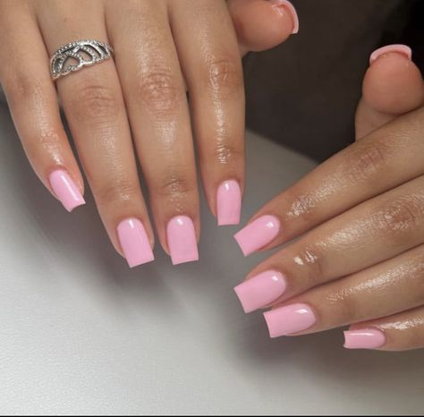 Light Pink Acrylic Nails, Nails Biab, Pink Tip Nails, Pink Gel Nails, Girly Acrylic Nails, Simple Acrylic Nails, Classy Acrylic Nails, Short Square Acrylic Nails, Soft Nails