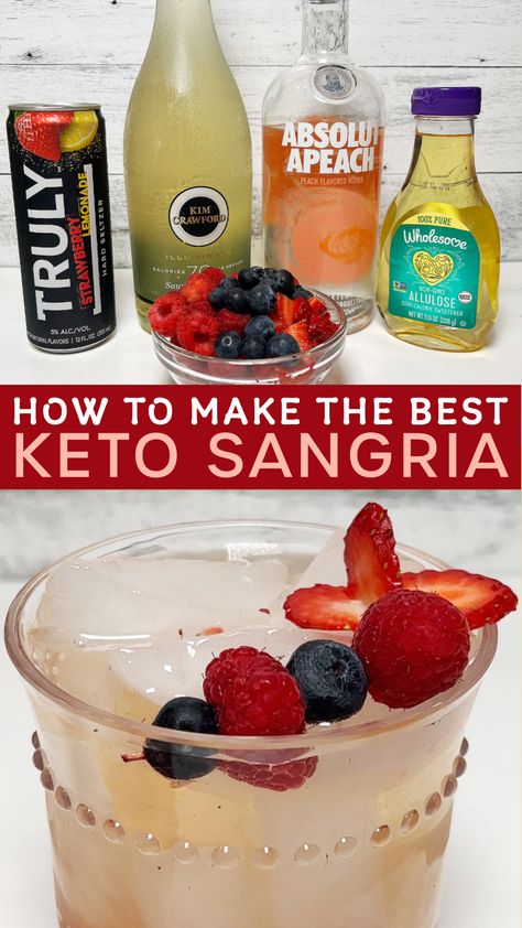 Best Keto Cocktails, Low Carb Sangria, Keto Vodka Drinks, Low Sugar Sangria Recipes, Keto Mimosa, Fall Sangria Recipes White, Keto Sangria, Low Calorie Drink Recipes, Liquid Recipes