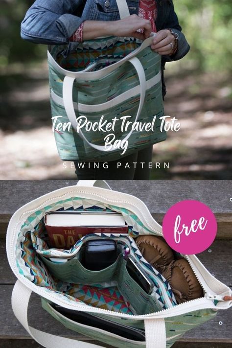 Work Bag Sewing Pattern Free, Free Travel Bag Pattern, Utility Bag Pattern, Zipper Top Tote Bag Sewing Patterns, Weekender Bag Sewing Pattern, Tote Bag Patterns To Sew Free, Work Bag Sewing Pattern, Free Pdf Bag Sewing Patterns, Travel Bag Patterns To Sew Free