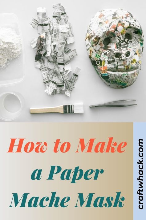 A versatile craft that can be made in an endless number of ways is a paper mache mask. Craftwhack says this is a great activity that keeps your kids engaged and looking forward to wearing it for Halloween or even to hang it up on the walls. Buy everything on our list of supplies and then you are ready to make your masks. Follow our easy-to-follow 16-step process and there will be smiles on everyone’s faces. Download here… #diypapermachemasks #papermacheprojects #makeyourownpapermachemaks Paper Mache Helmet, Paper Mache Mask Tutorial, Paper Mache Face Mask, Paper Mache Mask Diy, How To Make A Mask, How To Paper Mache, Paper Mache Art Projects, Paper Mache Masks, Paper Mask Diy