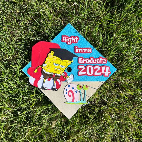 Alright imma head out 🚪🎓 DM to order 💌 This one is a little extra special since I got to make it for one of my wonderful friends. Proud of them and the work they will be doing! #graduation #calgrad #classof2024 #spongebob #gradcapideas #gradcap #brotherscanncut Spongebob Grad Cap, Spongebob Graduation, Spongebob Graduation Cap, Glitter Graduation Cap, Graduation Cap Decoration Diy, Grad Cap Designs, Graduation Cap Designs, Graduation Cap Decoration, Cap Decorations