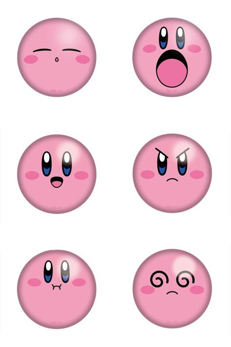 Kirby Crafts, Kirby Face, Pin Maker, Pin Ideas, Pin Template, Discord Emojis, Pin Design, Quick Crafts, Pin Pin