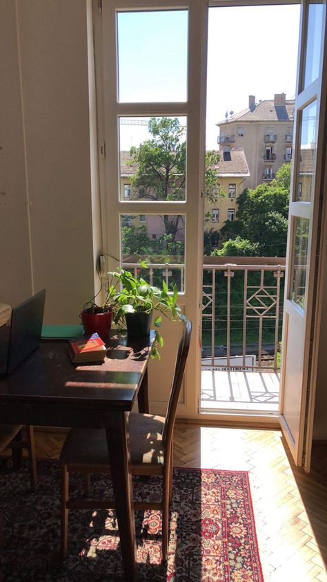 #noon #sunshine #apartment #plants #vintage #budapest #hungary #city #balcony Budapest Apartment Aesthetic, Budapest Apartment Interior, Prague Apartment Aesthetic, Italian Apartment Interior, European Apartment Aesthetic, Italian Apartment Aesthetic, Berlin Balcony, Zagreb Apartment, Sunshine Apartment