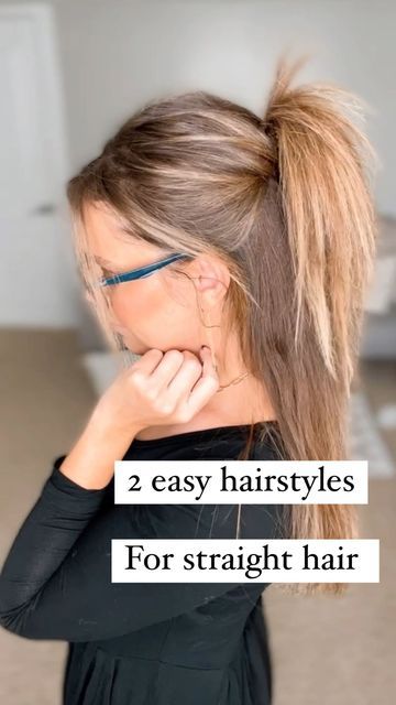 Up Do Straight Hair, Long Straight Hair Half Up, Half Up Hair For Straight Hair, Mid Length Hairstyles For Work, Womens Easy Hairstyles, Easy Mid Length Hairstyles Half Up, Second Day Straight Hair Hairstyles, Long Straight Hair Dos, Easy Updo Straight Hair