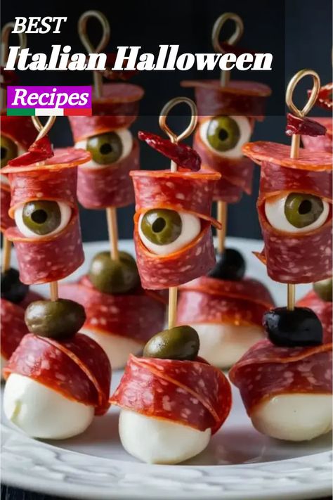 Need easy Halloween food appetizers for your party? These recipes are simple to make and perfect for a spooky celebration. From eerie starters to ghoulish nibbles, you’ll find everything you need. Click to explore the full list and save these ideas! Spooky Dishes For Halloween, Small Halloween Party Food Ideas, Halloween Skewers Ideas, Halloween Food Design, Halloween Spooky Snacks, Eyeball Halloween Food, Halloween Eyeball Appetizers, Halloween Themed Food For Party Appetizers, Halloween Food Platters