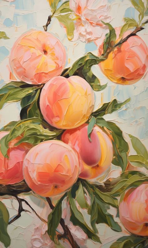 Nostalgic Beauty, Rustic Painting, Peach Art, Fruit Painting, Art Heart, Art Inspiration Painting, Painting Art Projects, Pics Art, Art Plastique