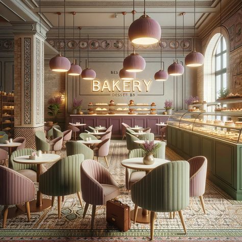 French Tea Room Interior, Cafe Bakery Interior Design, Cafe Interior Design Ideas, Bakery Interior Design, Cake Shop Interior, Start A Restaurant, Simple Home Design, Bakery Shop Interior, Bistro Interior