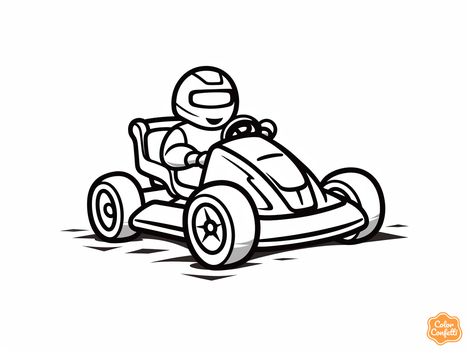 illustration of Printable go-kart adventure Carting Racing, Mandala Turtle, Cars Coloring Pages, Fantasy Fairy, The Race, Go Kart, Free Kids, Coloring Sheets, Coloring Pages For Kids