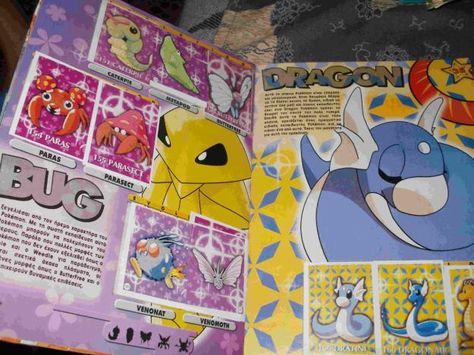 Pokemon_sticker_album Pokemon Scrapbook, Anniversary Book, Anniversary Books, Pokemon Stickers, Childhood Dreams, Pokémon Stuff, Pokemon Card, Pokemon Art, Pokemon Cards