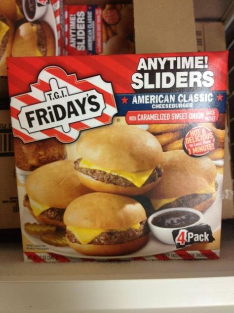 Smokey Bbq Sauce, Cheeseburger Sliders, Tgi Fridays, Frozen Snack, Tv Dinner, Junk Food Snacks, Grocery Foods, Food Packaging Design, Sams Club