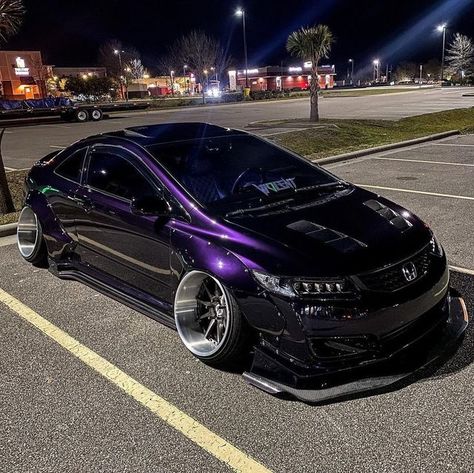 2006 Honda Civic Modified, 2010 Honda Civic Modified, Wrapped Honda Civic, Cambered Cars, Honda Civic Wrap, Purple Honda Civic, Car Wraps Ideas, 2007 Honda Civic Si, Honda Civic Accessories