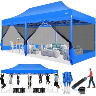 Outdoor | Wayfair Outside Gazebo, Backyard Tent, Screen Tent, Party Backyard, Large Tent, Easy Up, Outdoor Shelters, Canopy Shelter, Pop Up Canopy Tent