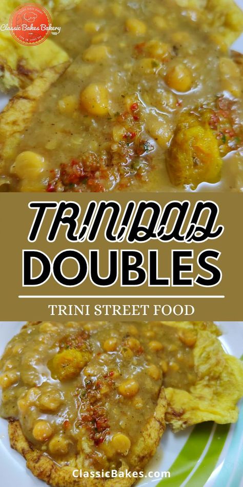 Double Recipe Trinidadian, Trini Vegetarian Recipes, Guyana Food Recipes, Doubles Trinidad Recipe, Trinidad Doubles Recipe, Doubles Recipe Trinidadian, Trinidadian Doubles Recipe, Trinidad Fry Bake Recipe, Doubles Trinidad