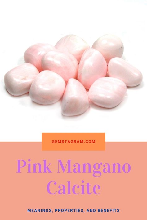 Pink Mangano Calcite Meanings, Properties, and Benefits #PinkManganoCalcite #gemstonelover #healinggemstones #exceptionalgemstones Mango Calcite Meaning, Pink Mangano Calcite Meaning, Mangano Calcite Meaning, Pink Calcite Crystal Meaning, Crystal Knowledge, Pink Mangano Calcite, Empowered Empath, Pink Calcite, Mangano Calcite