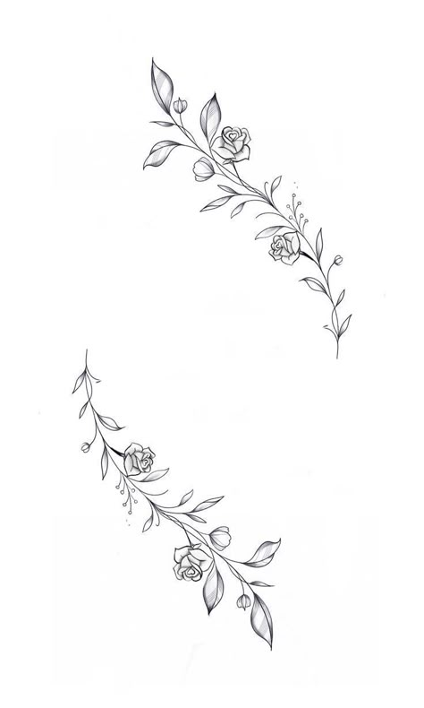 Rose Vine Tattoos For Women, Wrap Around Rose Tattoo, Vine Thigh Tattoos Women, Vine Rose Tattoo, Thigh Vine Tattoos, Floral Tattoo Thigh, Floral Vine Tattoos, Flower Vine Tattoo, Fine Line Flower Tattoo