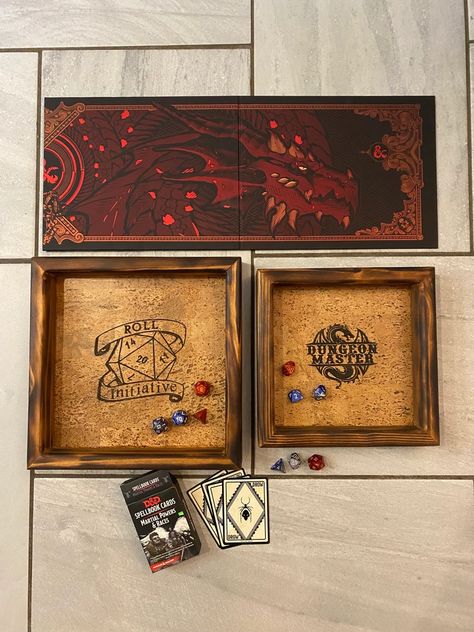 Dnd Gift, Playing Dice, Dragons Gift, Dice Box, Dice Tray, Small Tray, Large Tray, Game Item, Role Playing