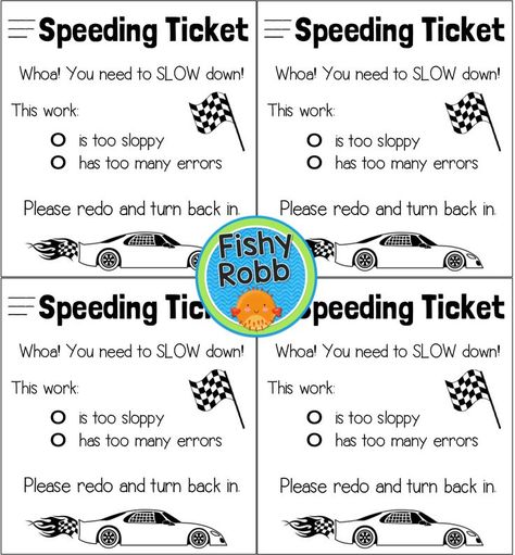 FREEBIE Speeding ticket for sloppy work Speeding Ticket, Speeding Tickets, Classroom Strategies, Class Organization, Teacher Boards, Classroom Organisation, 3rd Grade Classroom, Class Management, Beginning Of The School Year