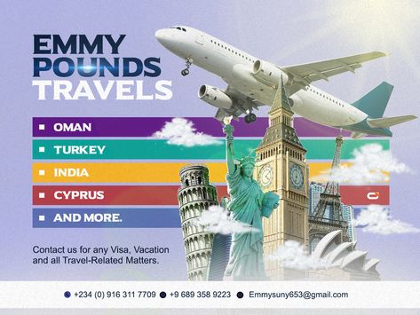 Flyer Travel Agent Flyer Design, Marketing Agency Packages, Online Travel Agency, Visual Reference, Photoshop Tutorial Photo Editing, Kumkum Bhagya, Travel Poster Design, Business Flyers, Graphic Design Flyer