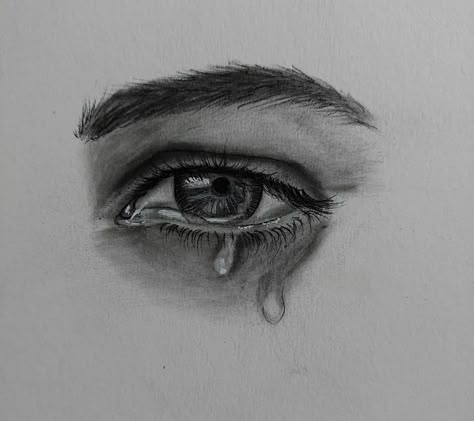 Eye Drawing Sketch, How To Draw Tears, Realistic Face Drawing, Crying Eyes, Realistic Eye Drawing, Eye Drawings, Tears In Eyes, Eyeball Art, Art Sketches Doodles