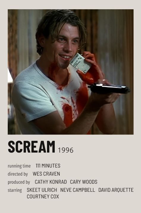 Please share and support for more such posters. https://www.buymeacoffee.com/darshanks Scream 1 Poster, Billy Loomis Hot, Scarie Movie, Scream Aesthetic, Scream Movie Poster, Scream Characters, Scream 1996, Scream 1, Billy Loomis