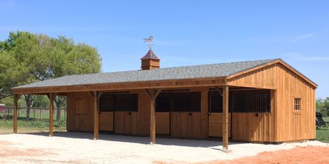 12' Wide Portable Shed Row Horse Barns for Sale | Deer Creek Structures Small Horse Run In Shed, Run In Sheds For Horses, How To Build A Run In Shed For Horses, Horse Stables Design, Portable Sheds, Horse Shed, Horse Paddock, Shedrow Horse Barn, Horse Farm Ideas