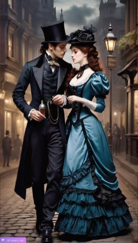 Images Victoriennes, Victorian Fashion Women, Victorian Era Dresses, Victorian Gown, Seductive Photos, Regency Era Fashion, Victorian Paintings, Vintage Couples, Bff Photoshoot Poses