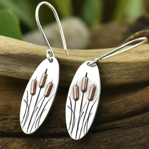 Smarter Shopping, Better Living!  Aliexpress.com Stamped Solder Jewelry, Metal Jewelry Handmade, Earrings Bohemian, Metal Texture, Holiday Earring, Silver Colour, Hanging Earrings, Metal Earrings, Styl Vintage