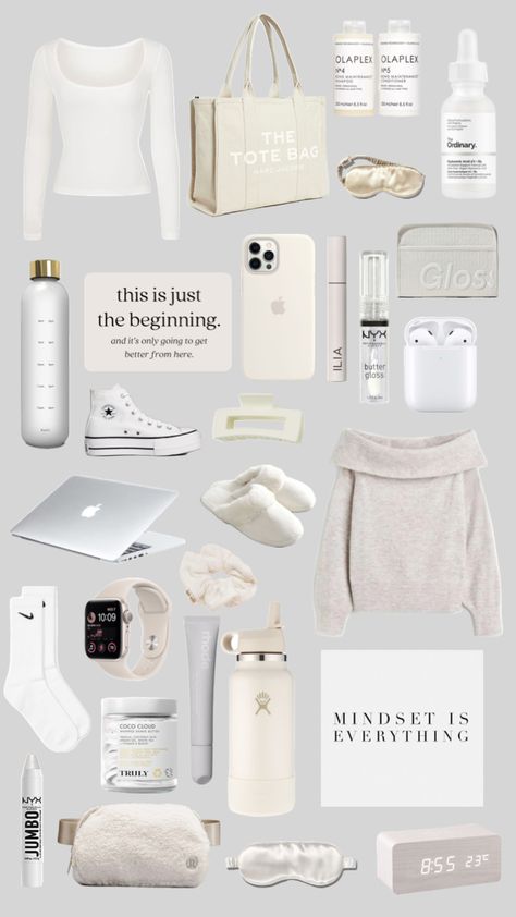 you are stunning ml 🤍 #itgirl #cleangirl #fyp #iloveyou #beyourself That Girl Must Haves, It Girl Must Haves, Girl Essentials, White Room Decor, School Bag Essentials, Vanilla Girl, Cute Birthday Gift, Casual Preppy Outfits, Girl Things