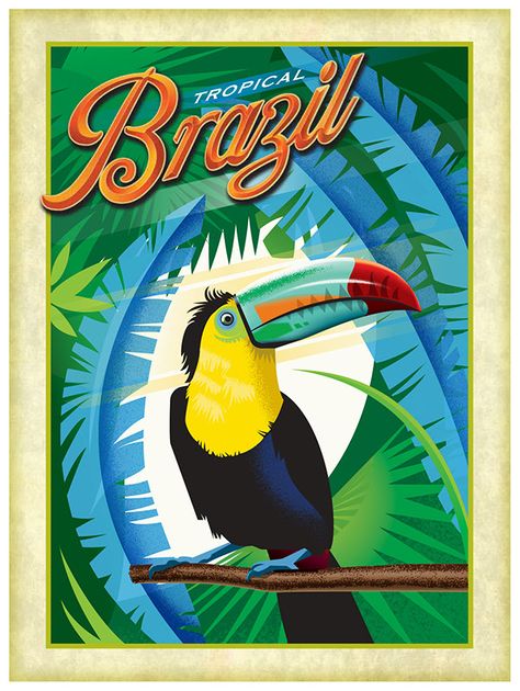 Brazil Christ The Redeemer Statue, City Of God, Travel Poster Design, Brazil Travel, Retro Travel Poster, South America Travel, Vintage Advertisement, Iron Art, Vintage Travel Posters