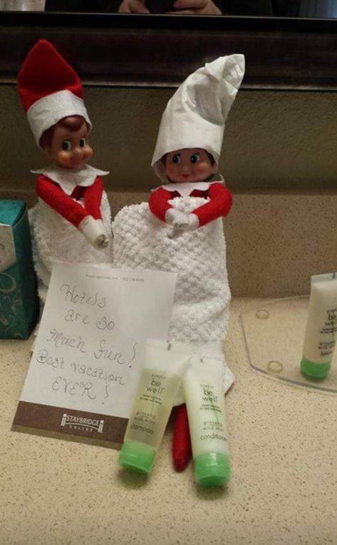 Elf In Hotel Room, Elf On The Shelf In A Hotel Room, Elf On The Shelf Disney Cruise, Elf On The Shelf Hotel Ideas, Elf On The Shelf Ideas In A Hotel Room, Elf On Shelf Hotel Ideas, Hotel Elf On The Shelf Ideas, Cabin Ideas Diy, Elf On The Shelf Hotel Room Ideas