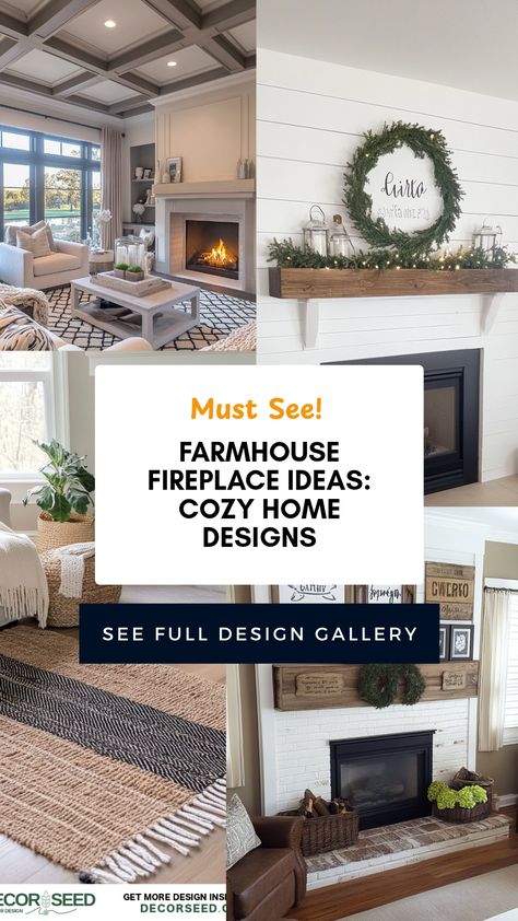 Explore the charm of farmhouse fireplaces with this pin showcasing rustic design elements. Discover why farmhouse fireplaces are popular and how they can transform your living space into a cozy retreat. Get inspired by unique design ideas to incorporate into your own home. Farmhouse Fireplaces, Farmhouse Fireplace Ideas, Fireplace Living Room, Farmhouse Fireplace, Living Room Design Ideas, Fireplace Ideas, Living Room With Fireplace, Room Design Ideas, Cozy Home