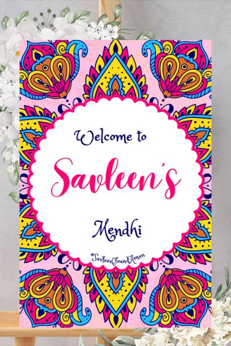 colourful indian wedding pre wedding event welcome sign customizable, digital, printable event sign Punjabi Wedding Decorations, Event Entry, Welcome Sign Wedding, Entry Signs, Wedding Week, Event Sign, Sikh Wedding, Punjabi Wedding, Desi Wedding